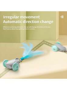 USB Powered Smart Interactive Asymmetrical Motion Pet Car Toy, Intelligent Mini Pet Car Toy - Multicolor - View 5