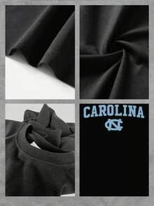 Carolina Team Graphic Women's Pattern Print TShirt Comfy Pure Cotton College Style Tee For Casual Daily Wear, Perfect Birthday Gift For UNC Alumni - 黑色 - 查看 5