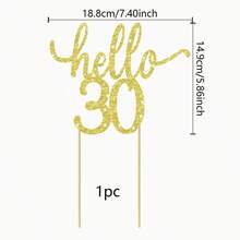 1 chiếc phụ kiện trang trí bánh kem lấp lánh "Hello 30/40/50" - Chúc mừng 30/40/50 năm, trang trí bánh kem tuyệt vời cho tiệc cưới, kỷ niệm. - Xem 17