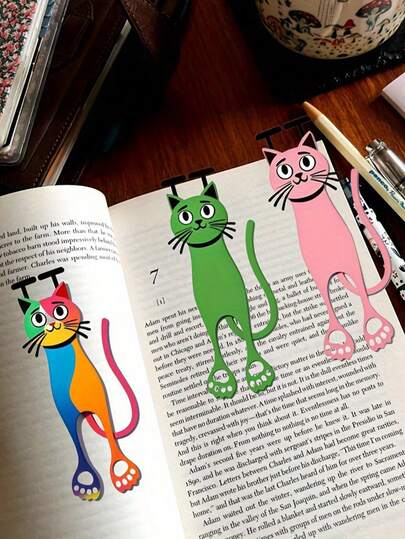 Acrylic Creative Bookmarks, Hollow Bookmarks, Colorful Kitten Bookmarks, Hanging Kitten Bookmarks, Souvenirs, Holiday Gifts