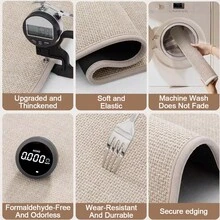 Thảm trải sàn nhà bếp dài (1 chiếc) chống trơn trượt, có thể giặt, chất liệu giống như vải lanh, có đệm và thấm hút tốt, thảm lót sàn nhà bếp, thảm chống mỏi chân nhẹ nhàng dùng cho bồn rửa và giặt giũ. - Nhiều màu - Xem 10