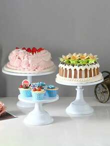 1pc Metal Cake Stand, 8/10/12 Inch White Tall Dessert Display Rack, Suitable For Wedding, Birthday Party, Buffet Table And Tea Break, High Iron Cake Tray, Can Display Pastries, Cupcakes And Used As Table Decoration - Multicolor - View 4