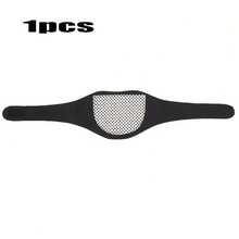 1/5pcs Magnetic Neck Massager With Comfortable Heating Pad, Equipped With Waist Belt, Helps Relieve Stress And Improve Blood Circulation. It Includes Adjustable Shoulder Straps, Black Base With Red Accents, And Ergonomic Design - Black - View 8