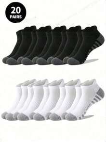 5/10 Pairs Casual Versatile Minimalist Ankle Socks & Sports Socks - Multicolor - View 6