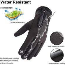 Guantes cálidos de invierno, con visualización táctil, para clima frío, resistentes al viento, antideslizantes, para ciclismo, correr, esquí, senderismo, escalada, hombres y mujeres - Negro - - Ver 5