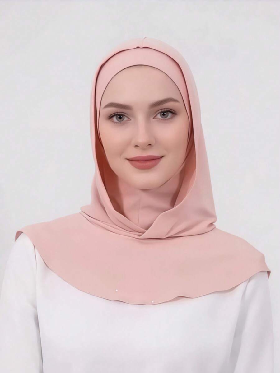 1 chiếc khăn trùm đầu trượt tuyết màu trơn dành cho nữ, giữ ấm cổ, có dây chun, kiểu khăn xếp, thoáng khí, thoải mái, co giãn, vành rộng, thấm hút mồ hôi, đa chức năng, khăn thể thao thời trang tối giản, mũ trùm đầu và băng đô đi kèm, phong cách cho hoạt động ngoài trời.