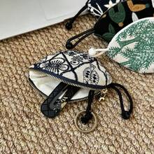Retractable Key Pouch, Mini Embroidered Pouch, Portable Coin Purse, Keychain Pendant, Car Key Storage Bag - Multicolor - View 8