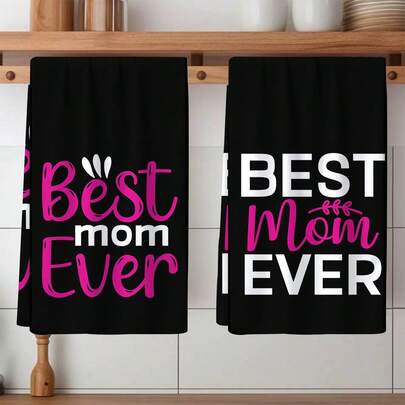 2/4/6pcs Mother's Day Themed Dish Towels, Super Absorbent Microfiber Modern Cloths, Cooking And Baking Tea Towels, Dish Cloths, Cleaning Rags, Hand Towels, Highly Soft And Absorbent, Kitchen Decor, Gifts For Neighbors, Moms, Birthdays, Housewarming For Friends, Kitchen Essentials, Daily Necessities, Mother's Day Gifts