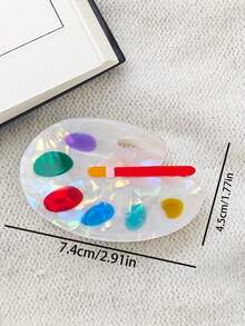 彩色发夹，醋酸纤维爪夹，可爱艺术爪夹，女士返校发夹，适合细软发质，趣味可爱教师发饰，适合女性和学生返校季及圣诞节装扮 - 彩色 - 查看 6