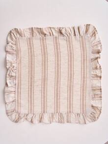 1/2/4/6pcs Square Placemats With Ruffle Edges, Fresh Minimalist Style, Kitchen Decor, Dining Table Mat, Waterproof Non-Slip Pad For Holiday Party, Birthday, Wedding, Office, Coffee Table, Home Decor, All Seasons - Apricot - View 11