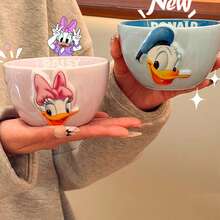 Disney 卡通浮雕陶瓷碗，家用饭碗，生日/节日派对礼物（450毫升） - 彩色 - 查看 4