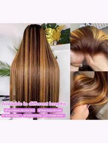 200% Ultra High Density Sleek Straight Wig - 13x6 13x4 HD Lace Front Virgin Human Blended Hair, Pre-Plucked Glueless Frontal Wig For Women, Ultra Full Silky Style & Natural Look, No Glue & Ready To Wear - SP4/27 - View 8