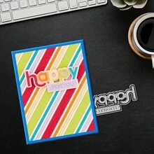 创意快乐祝福压花模具，DIY剪贴簿相册和压花模板，贺卡制作工具，卡片纸切割工艺品，礼品卡制作模板模切。 - 銀色 - 查看 3