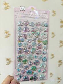 3D可爱动物贴纸，果冻质感卡通贴纸，适用于手工制作、手机壳、文具和剪贴簿 - 彩色 - 查看 10