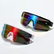 2副女士塑料运动骑行环绕式Y2K装饰时尚眼镜，适合日常佩戴、摄影、购物、骑行、滑雪等。 - 彩色 - 查看 6