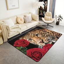 Luxurious Flowers And Exquisite Tigers Pattern Flannel Carpet, Vibrant And Energetic , 2D Digital Printing, Non-Slip Rubber Bottom, Multiple Sizes Available. Suitable For All Seasons, Washable, Machine Washable, Comfortable, Unique, Suitable For Him, Her, Family Members, Boyfriend, Girlfriend, Father, Family Members, Mother, Lover, Daughter, Son, Grandfather, Grandmother, Teacher, Doctor, Nurse, Friend, Classmate, Pet. As Birthday Gifts, Household Items, Wedding Items, Souvenirs, Home Decoration, Daily Life, Office Decoration, Birthday, Anniversary, Valentine's Day, Thanksgiving, Graduation Season, Christmas, Halloween, Mother's Day, Father's Day, Wedding, New Year Gift Decoration. Suitable For Shopping Centers, Restaurants, Kitchens, Bathrooms, Living Rooms, Bedrooms, Corridors, Balconies, Outdoor Doors, Door Mats, Entrance Mats, Non-Slip Mats, Offices, Cafes, Piano Room Floor Decoration - 多色8 - 查看 2