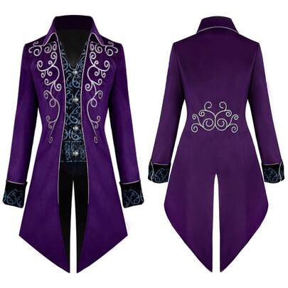 Tailcoat, Medieval Retro Costume, Men's Coat, Party Attire, Cosplay Costume, Performance Costume