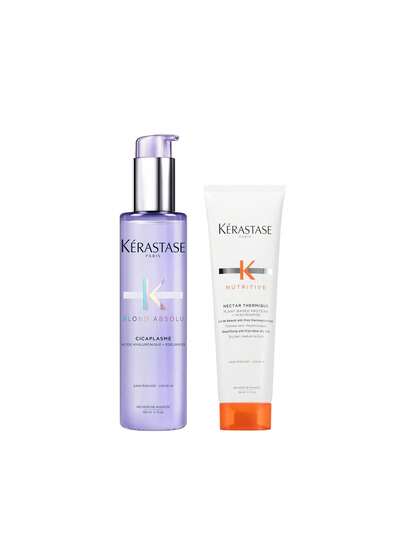 Kérastase [Paket] Blond Absolu Cicaplasme värmeskyddande hårserum 150 ml + Nutritive Nectar Thermique värmeskyddande kräm 150 ml