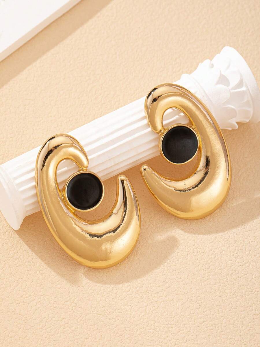 1对夸张几何不对称水滴耳环（女士款） - 彩色 - 查看 1