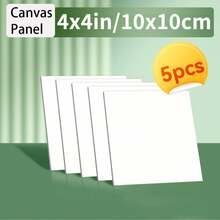 5pcs Canvas Painting Boards, Size 20x30cm/8x12in, 20x15cm/8x6in, White Primed, Suitable For Acrylic Oil Watercolor Painting Projects, Fit For Different Groups - 3mm Thick, Perfect Art Supplies, Enjoy The Joy Of Painting - Multicolor - View 13