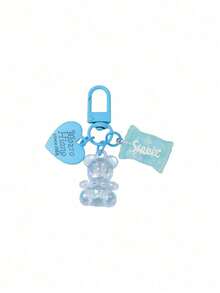 Transparent Bear Keychain, Candy Heart Pendant, Suitable For Phone, Bag, Earphone Case, Cute Stationery, Student Gift - A - View 8