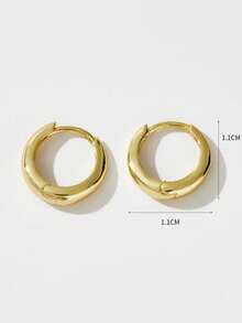 Jessie Jewelry 一对经典简约嘻哈风小耳环，展现独特魅力，是送给女性的理想礼物。 - 金色 - 查看 6