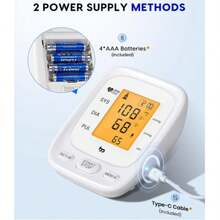 Blood Pressure Monitor, Upper Arm Blood Pressure Monitors For Home Use, Automatic Digital BP Machine, Adjustable Blood Pressure Cuff, For 2 Users, Large LCD Display, Storage Bag Included - AES-U111 - View 4