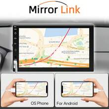 HIPPCRON 7 Inch 1-DIN Car MP5 Player, High Definition Touch Screen Multimedia Player, FM AUX USB MirrorLink, Easy Installation - Without a Steering Wheel and Camera - View 3
