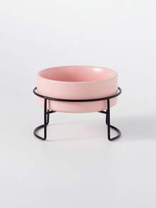 Raised Iron Frame Cat Bowl, Ceramic Integrated Feeding & Drinking Bowl, Anti-Spill - 300ml - View 12