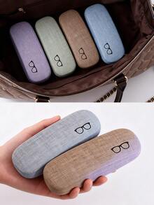1pc Solid Color Eyeglasses Storage Box, Glasses Case - Multicolor - View 6