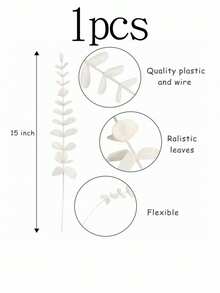 1/2 束人造尤加利枝花束，白色仿丝尤加利叶，适用于婚礼装饰、客厅和餐桌摆设、园艺，触感逼真，适合夏季派对、生日、毕业典礼、婚礼等场合。 - 彩色 - 查看 13
