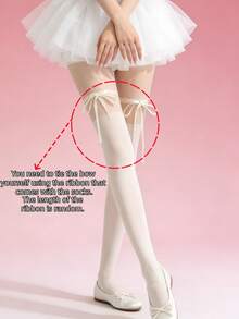 2 Pairs Y2K Style Thigh High Butterfly Sheer Stockings, Gothic Knee-High Socks, Stretchy Nylon Blend Fashion Decorative Tights Suitable For Party, Cosplay, Stage Performance - Multicolor - View 5