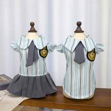 Pet Clothes, Spring/ Dress, Animal Shirt, Dog Couple Outfit, Cat Apparel - Blue - View 5