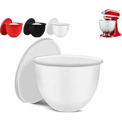 5 Quart Mixing Bowl With Silicone Bowl Inserts, Suitable For Home Kitchen Food Preparation, Heat-Resistant And Durable Design With Storage Lid, Ideal For Home Chefs, Mother's Day Gifts, Items For Mom, Baking Supplies