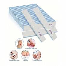 (Optional 80/80, 100/180) Grit Nail Files, Acrylic Nail Sanding Boards, Professional Manicure Tools, Suitable For Home & Salon, Durable Double-Sided - 彩色 - 查看 2