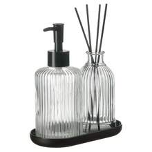 Bathroom Set Glass Tray Diffuser Room Freshener Liquid Soap Dispenser Bathroom Hygiene Luxury 557 - Minh bạch - Xem 4