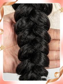 A ANYTIME Synthetic Fishtail Braided Wigs Lace Front Wig Cornrow Braiding Wigs With Baby Hair For Braids Wig, Halloween - Black - View 3