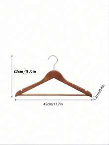 1/5pcs Natural Wooden Clothes Hangers With Non-Slip Bar, Perfect For Retail Stores, Hotels, Boutiques, Closet Organization, Heavy Duty Durable Wood Coat Rack Hangers With Smooth Finish - View 6