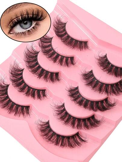 5 Pairs Fairy Fur False Eyelashes, Natural Look For Monolid Eyes, Super Soft