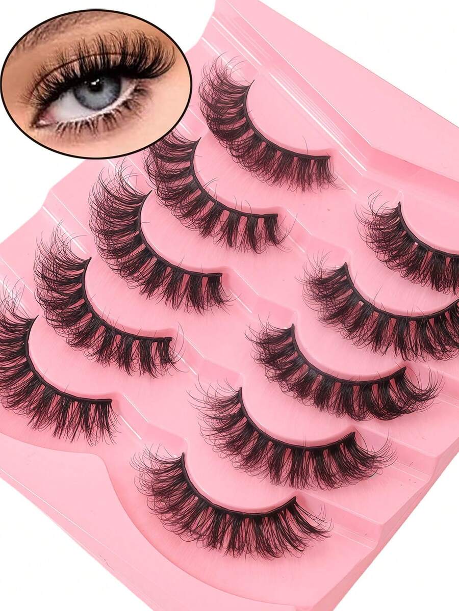 5 Pairs Fairy Fur False Eyelashes, Natural Look For Monolid Eyes, Super Soft - View 1