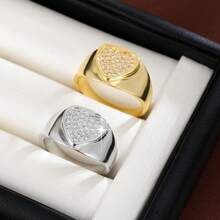 1pc Elegant Heart-Shaped Design Cubic Zirconia Inlaid Women's Ring, Holiday Gift - Multicolor - View 4