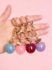 Fashionable Creative Apple Shaped Keychain, Bag Charm, Car Key Chain Pendant, Suitable As Birthday, Holiday, Party Gift For Girlfriend, Wife - Multicolor - View 1