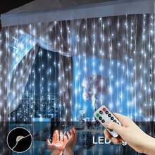 Indoor & Outdoor Decor, Valentine's Day Decor, Remote Control Curtain Lights, Holiday Lighting, Yard Decor, USB Powered Camping Decor Lights, Holiday Wreath Fairy Lights, 4 Light Colors, 8 Lighting Modes Romantic Decor Lights For Wedding Party, Room Curtain Lights, Dinner Party Decor Lights, Birthday Party Decor Lights, Christmas & Halloween Decor Lights, Garden Decor Lights - USB Curtain Light String - View 9