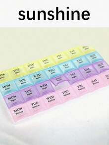 28天药盒，大容量4周药品储存容器，带防尘盖，适用于鱼油、维生素、保健品等。 - 彩色 - 查看 8