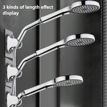 Adjustable Shower Angle Adapter, Stainless Steel Rotatable Elbow Connector, Converts Handheld Shower Head To Rain Shower, Shower Angle Adjuster, Shower Top Spray Rotatable Elbow Extension Rod - Multicolor - View 2