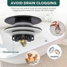 畅销圆形浴缸排水盖，全铜浴缸按压式排水盖，防异味防堵塞浴缸排水盖 - A - 查看 3