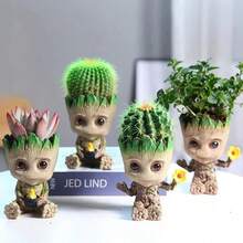 5cm Handmade Miniature Cartoon Groot Sculpture, Desktop Decor Craft, Home Office Display Ornament - M - View 4