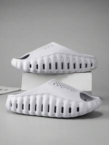 Sandal Dalam Ruangan Pria Elegan untuk Musim Panas, Sandal Pasangan Anti Selip, Senyap, Tahan Aus, dan Sol Tebal, Sandal Modis dan Sportif - Grey - View 5