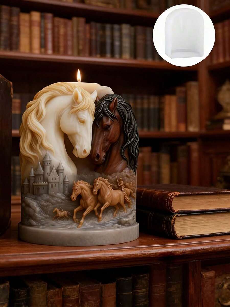 Soft Demoulding Resin Mold Suitable For Vintage Horse Mold: Suitable For DIY Horse Sculpture, Wax Art Making, Detachable Home Decor, Horse Riding Enthusiasts Birthday/Christmas Gift (Easy Demoulding) Silicone/Epoxy Resin Mold