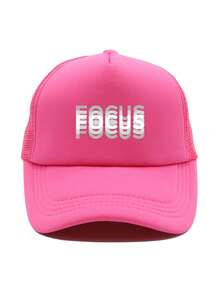 1件装时尚海绵帽 FOCUS字母印花成人卡车司机帽棒球帽钓鱼帽趣味礼物帽男女通用春夏款 - 彩色 - 查看 8